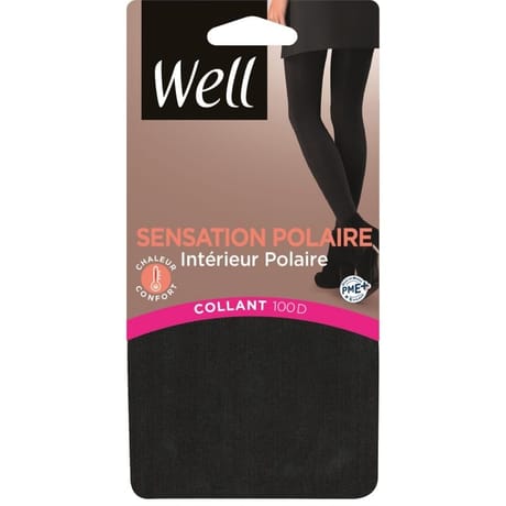 Collant allure d'hiver sensation polaire 100D Well NOIR EBENE T5\T6