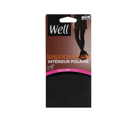Collant allure d'hiver sensation polaire 100D Well NOIR EBENE T3\4