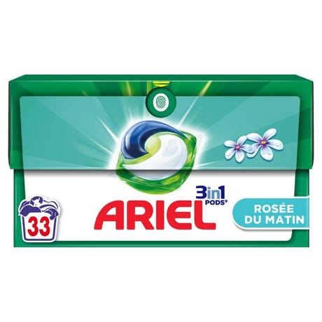 Ariel 3in1 pods lessive rosée du matin 33 dosesv 0.6021kg