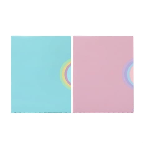 2 pochettes coin a4 rainbow pastel