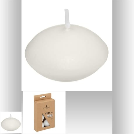 Bougies flottantes blanches x6