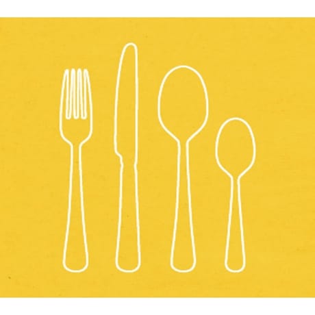 20 serviettes 33x33 cm couverts blanc fond jaune