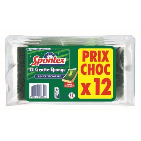 Spontex gratte éponge microfibre x12