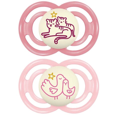 Mam sucette perfect nuit animaux 18+ mois silicone x2