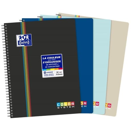 Cahier oxford colors system intégrale 222x298 180p 5 couleurs