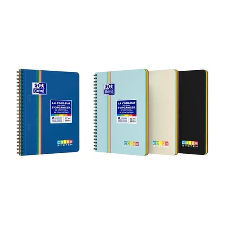 Cahier oxford colors system intégrale a5+180pages optik p.5 couleurs seyes