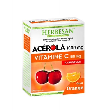 Herbesan acerola 1000 gout orange comprimes x30