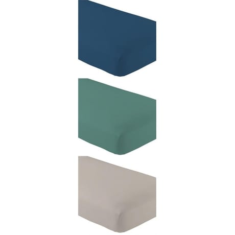 Drap housse microfibre 140x190+25cm taupe - turquoise - bleu foncé
