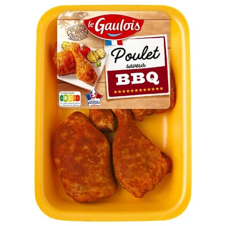 Le Gaulois cuisses de poulet découpées barbecue x4 550g