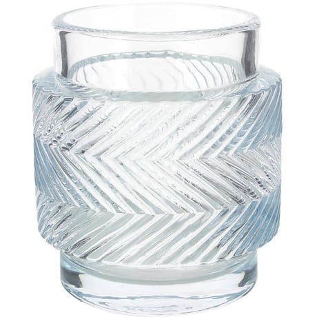 Photophore verre strie transparent pour bougie chauffe-plat et bougie