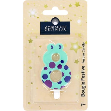 Bougie chiffre ludique animaux n°8