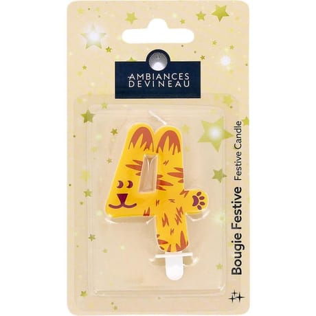 Bougie chiffre ludique animaux n°4