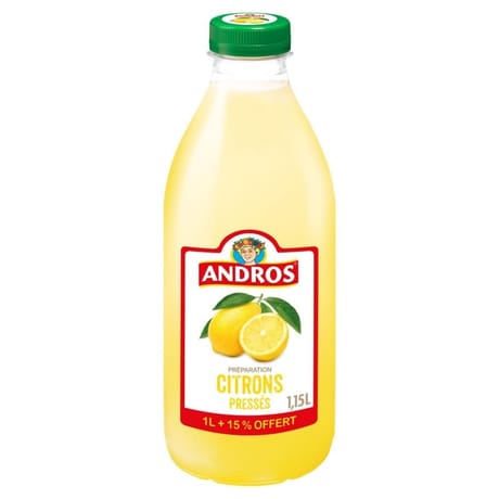 Andros préparation citrons pressés PET 1l + 15% offerts