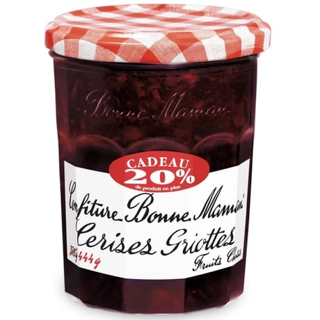 Bonne Maman confiture de cerises griottes 370g+20% cadeau