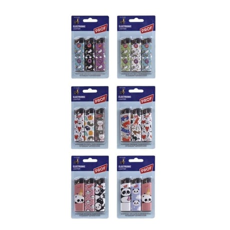Lot de 3 briquets électroniques décorés