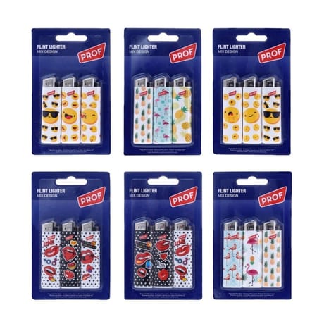 Prof lot de 3 briquets décorés