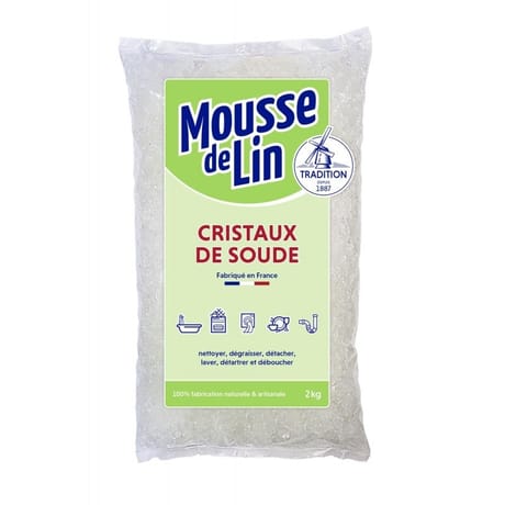 Mousse de lin nettoye et dégraisse cristaux de soude sachet 2kg