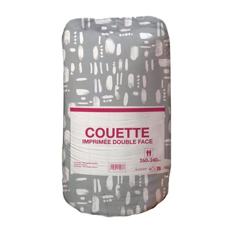 Couette 260x240cm microfibre imprimée 1er prix double face