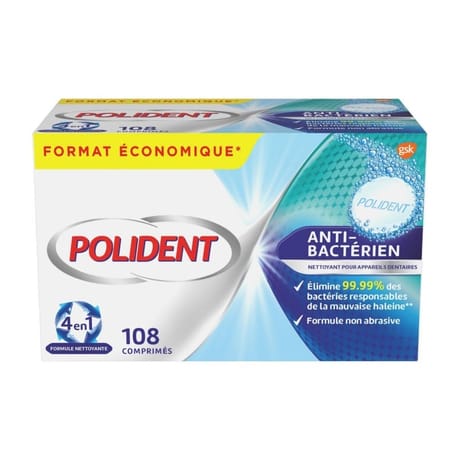 Polident Comprimés anti-bactérien 108