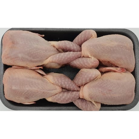 Charmille cailles prête à cuire sans tête barquette x4