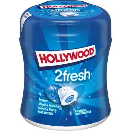 Hollywood 2Fresh menthe fraiche forte sans sucres 40 dragées 88g