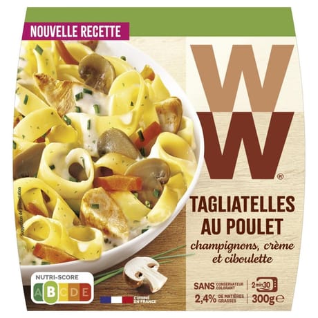 Ww tagliatelles poulet champignons, crème et ciboulette 300g