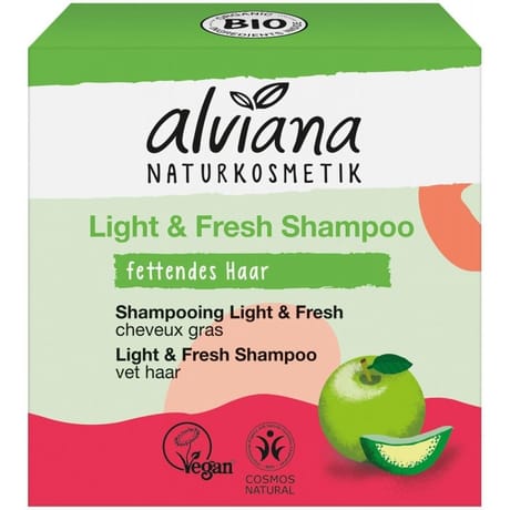 Alviana shampooing solide cheveux normaux a gras a la pomme bio 60g