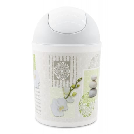 Poubelle swing 5l imprime white orchid plastique