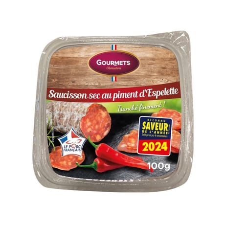 Gourmets de l'artois saucisson sec au piment d'espelette bol 100g