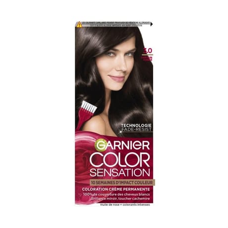 Garnier color sensation coloration crème permanente 3.0 châtain foncé