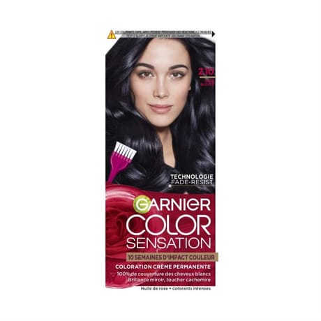 Garnier color sensation coloration crème permanente 2.10 noir bleuté