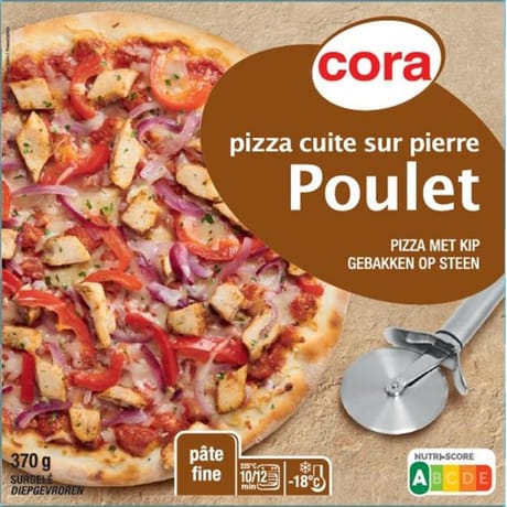 Cora pizza cuite sur pierre poulet 370 g