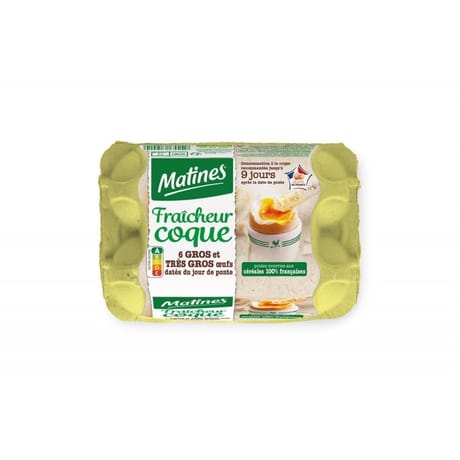 Matines 6 oeufs friachcoque soleur  g/Tg