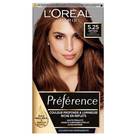 L'oréal paris préférence coloration 5.25 antigua marron châtain glacé