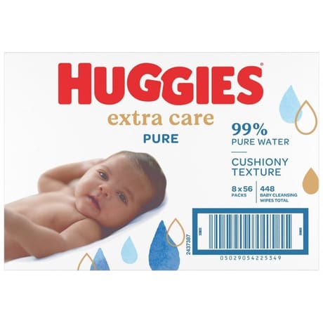 Huggies lingettes pure extra care x8