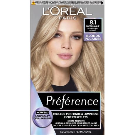 L'oréal paris préférence coloration permanente 8.1 copenhague blond clair cendré