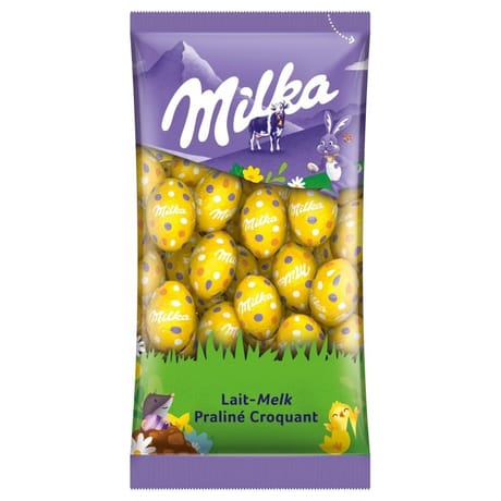 Milka petits oeufs lait praliné x1-500g