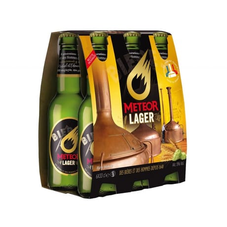 Bière Méteor lager 6x33cl Vol.5%