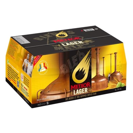 Bière Méteor lager 24 x 25 cl 5% Vol.
