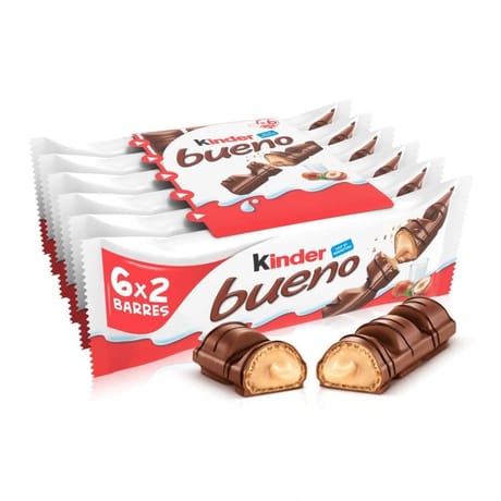 Kinder bueno gaufrettes enrobées de chocolat 6x2 barres-258g