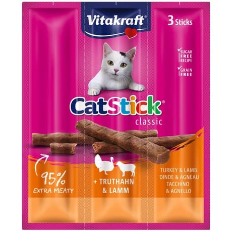 Vitakraft cat stick x3 dinde/agneau pour chat - 18g