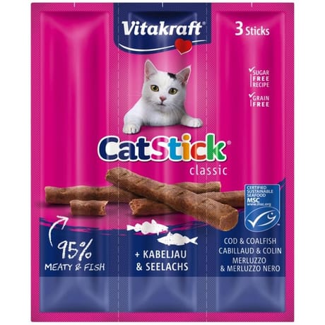 Vitakraft cat stick mini colin / cabillaud pour chat 18g