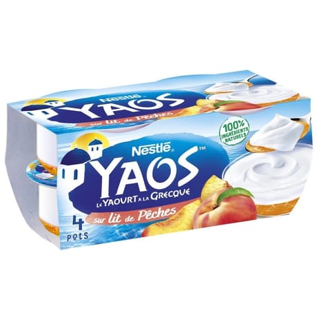 Yaos yaourt à la grecque sur lit de pêches 4x125g