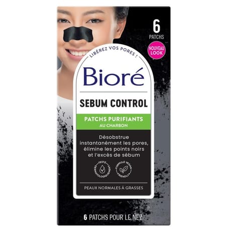 Bioré patch sebum control purifiant pour le nez au charbon x6