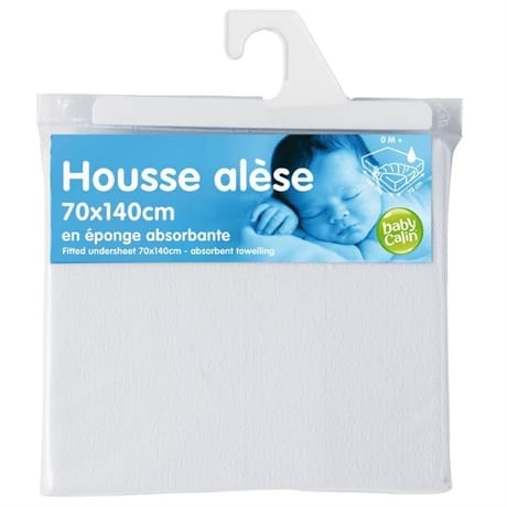 Babycalin housse alese blanche 70x140 cm éponge imperméabilisée