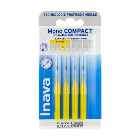 Inava brossettes interdentaires mono compact jaune x4