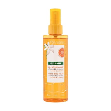 Klorane solaires huile seche spf30 au monoi et Tamanu bio 200ml