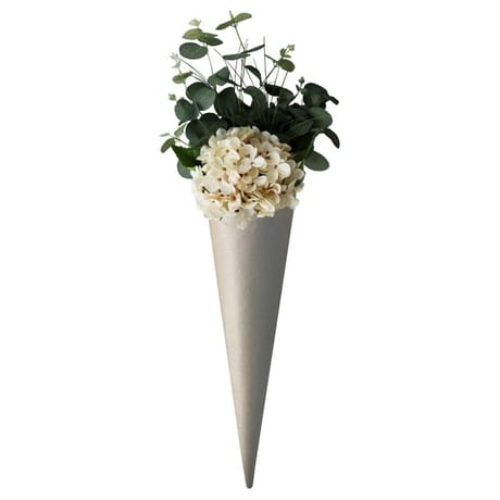 Bouquet d'hortensia blanc et eucalyptus artificiels seches 013xh50cm