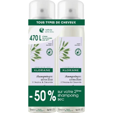 Klorane avoine shampoing sec duo 2x150 ml