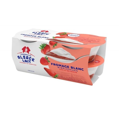 Alsace Lait fromage blanc bibeleskaes fraise 6.2%mg 4x125g